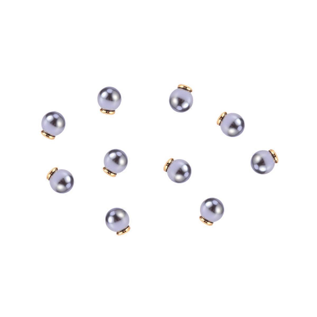 Silver Plated Earrings Stylish Ear Studs Rings Black Color Round Shape Anti-Off Function 10Pcs