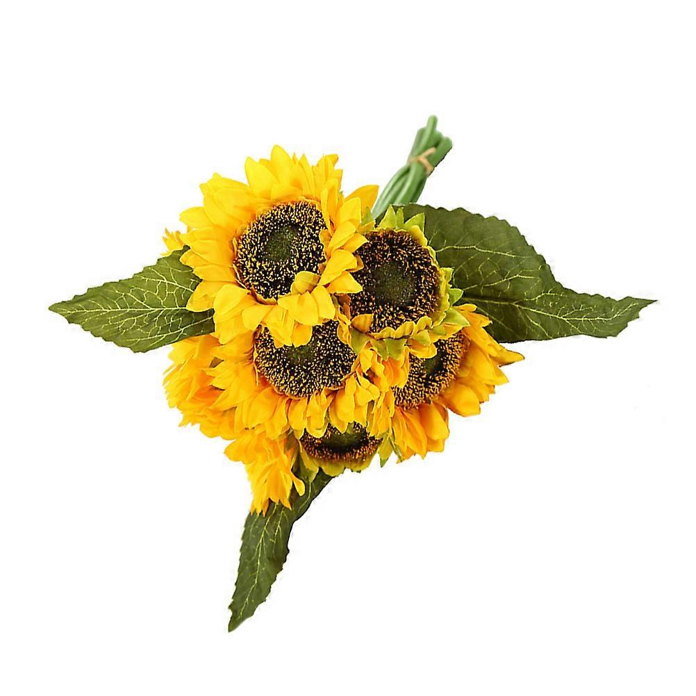 Artificial Plants Home Decor Simulated Sunflower Bouquet Yellow 28X27CM 1Set