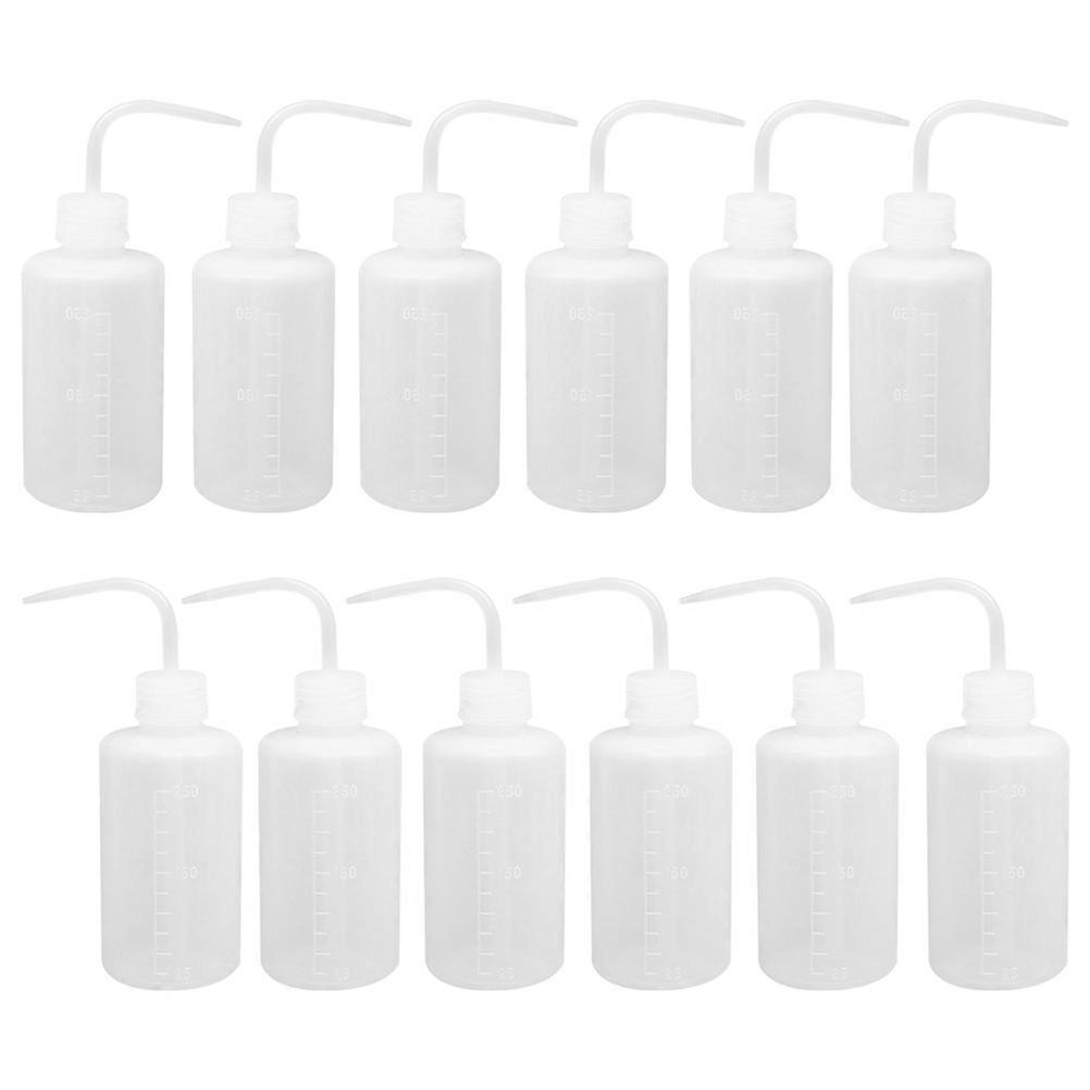 Nutrient Solution Bottle Professional 250ML Plant Watering Bottle for Garden Indoor White 11x6.5x6.5cm Bending Nozzle Squeeze Type 12Set