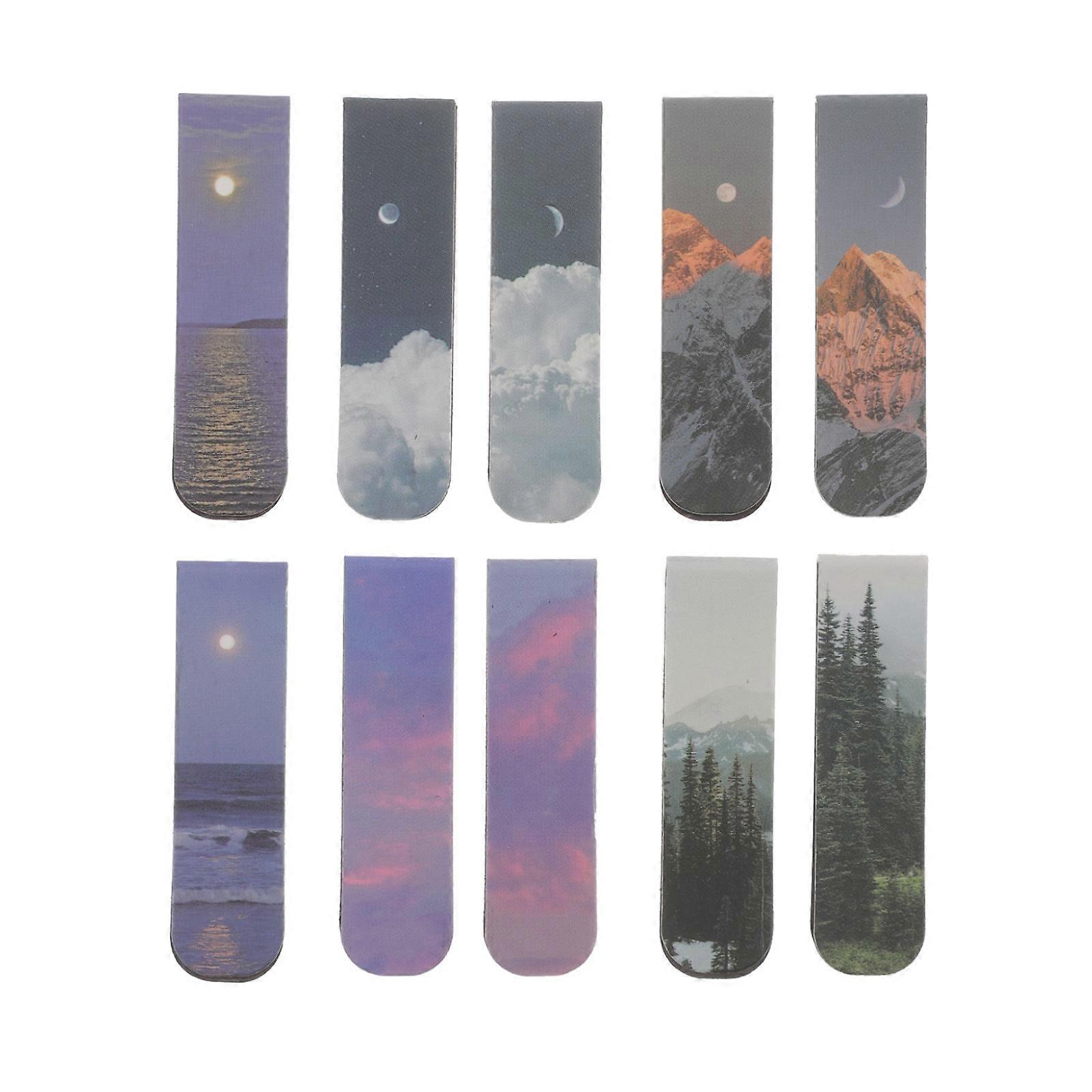 Magnetic Paper Clip Bookmarks Assorted Color For Reading Office Use 6x2.5cm Bookmark 10Pcs