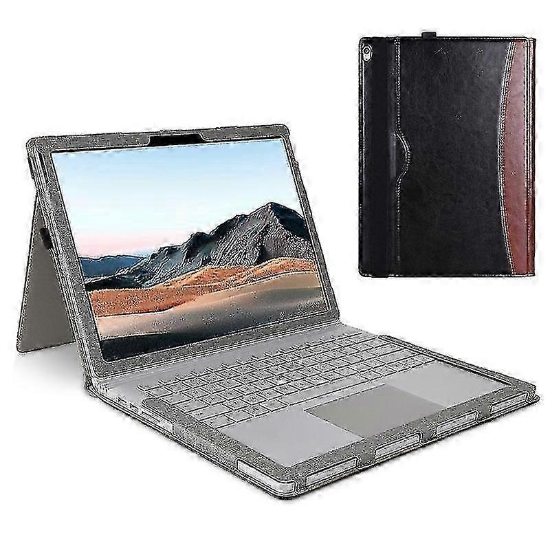 Para Microsoft Surface Book 1/2/3 13,5 polegadas Business Leather Case Shockproof Carry Case com suporte