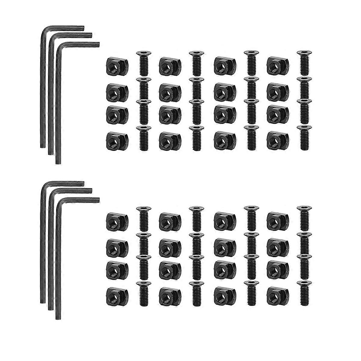 32 Pack M 4 T-Nut Metric Camming Screw Replacement Sets Compatible with Standard Rail Systems, with 