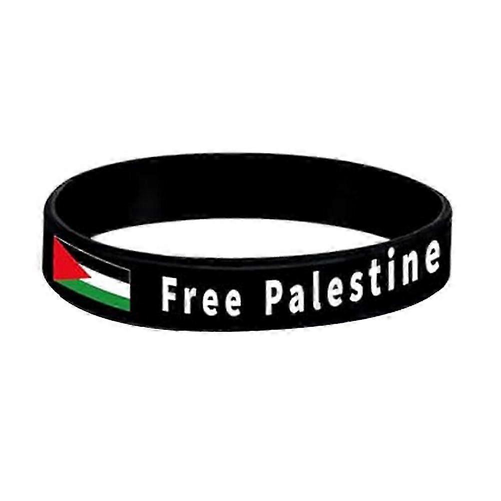 パレスチナ国旗付き無料パレスチナブレスレットシリコン抗議ブレスレット-ss