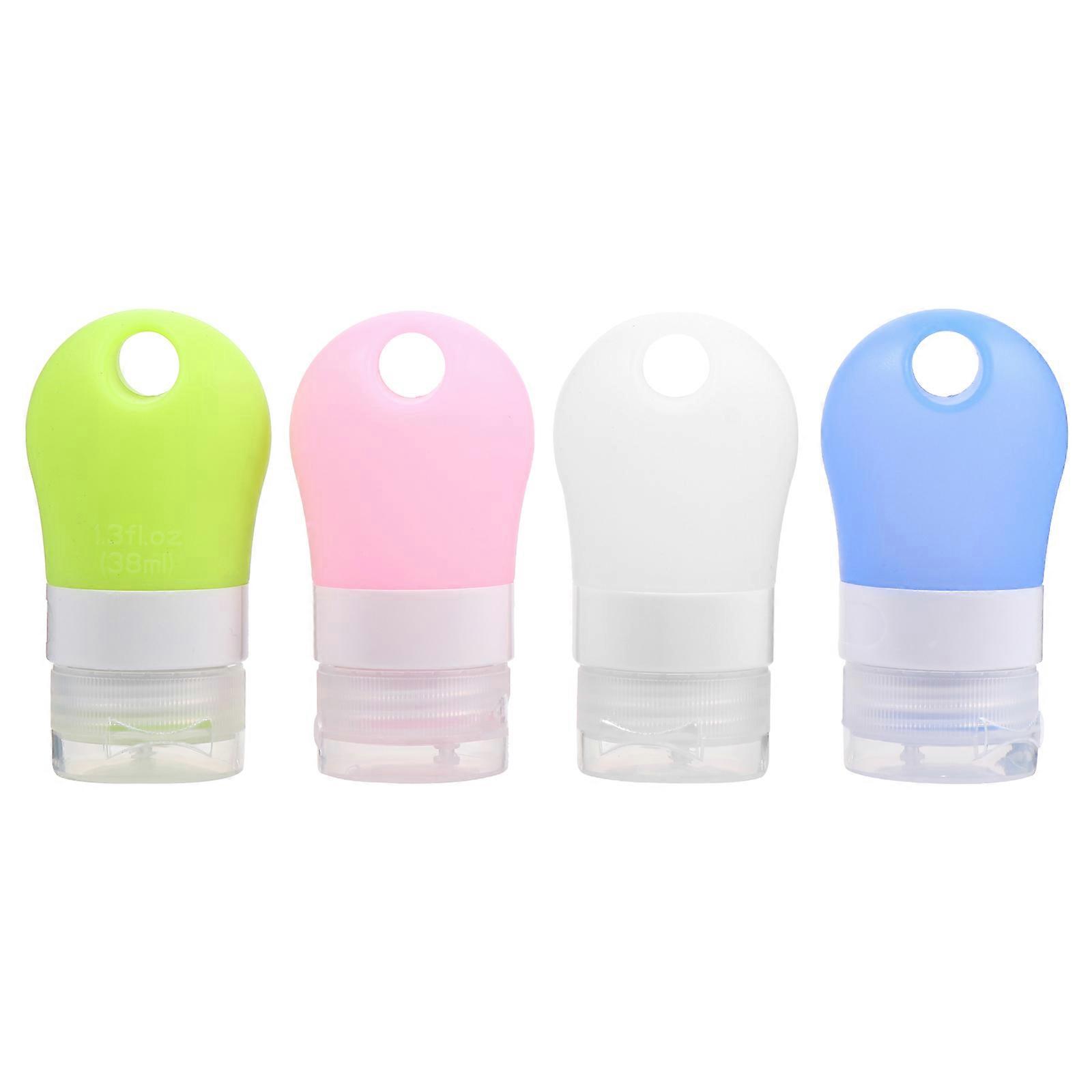 4pcs Portable Silicone Empty Travel Bottles for Liquid Soap – Squeezable Design with Hanging Loop for Travel, Sports, and Outdoor Use