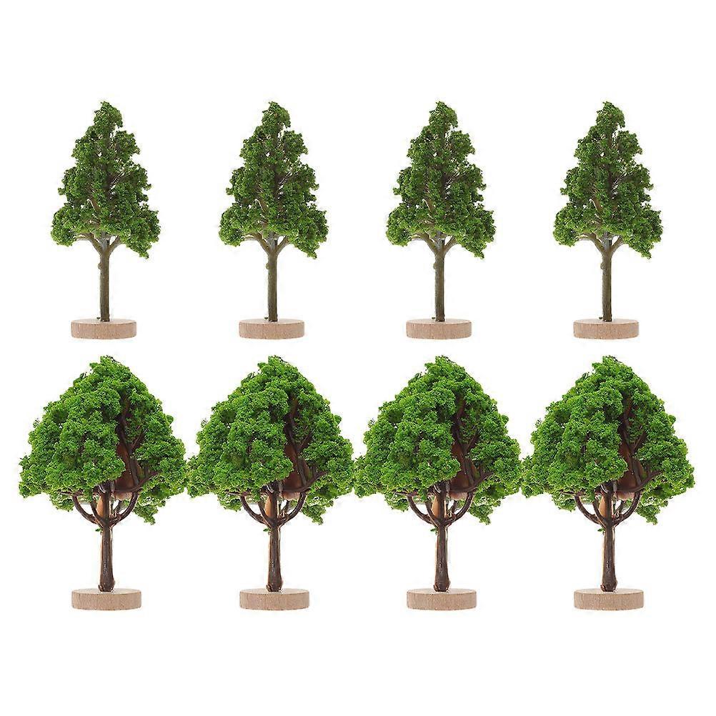 Sand Table Fake Tree Miniature Model Trees Simulation Landscape Decoration Green 7.00X4.50X4.50CM 8Pcs
