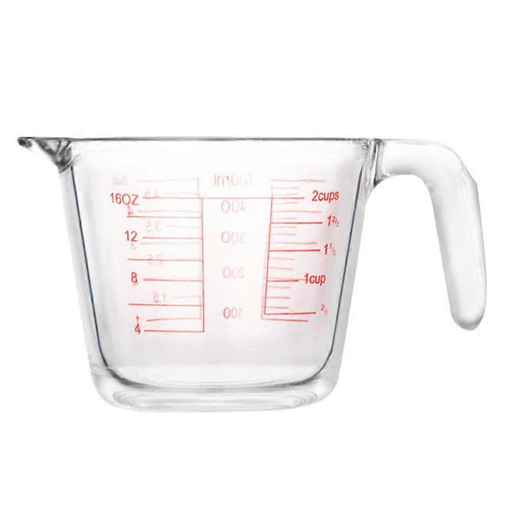 Glass Measuring Cup Kitchen Graduated Cup Liquid Measurement 13x13cm Heat-Resistant 1Set