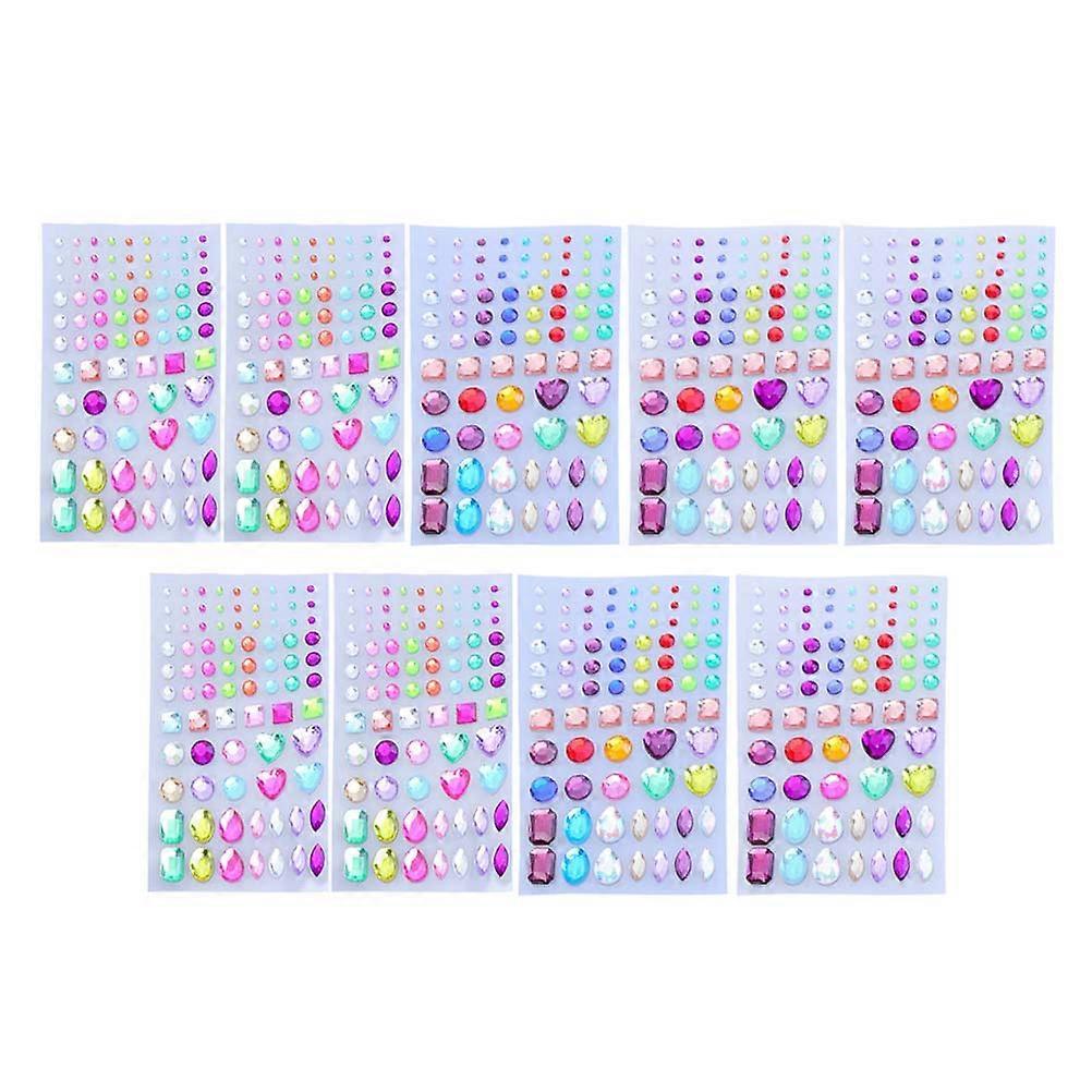 Self-Adhesive Rhinestone Stickers Assorted Color Acrylic Various Shapes 5Set