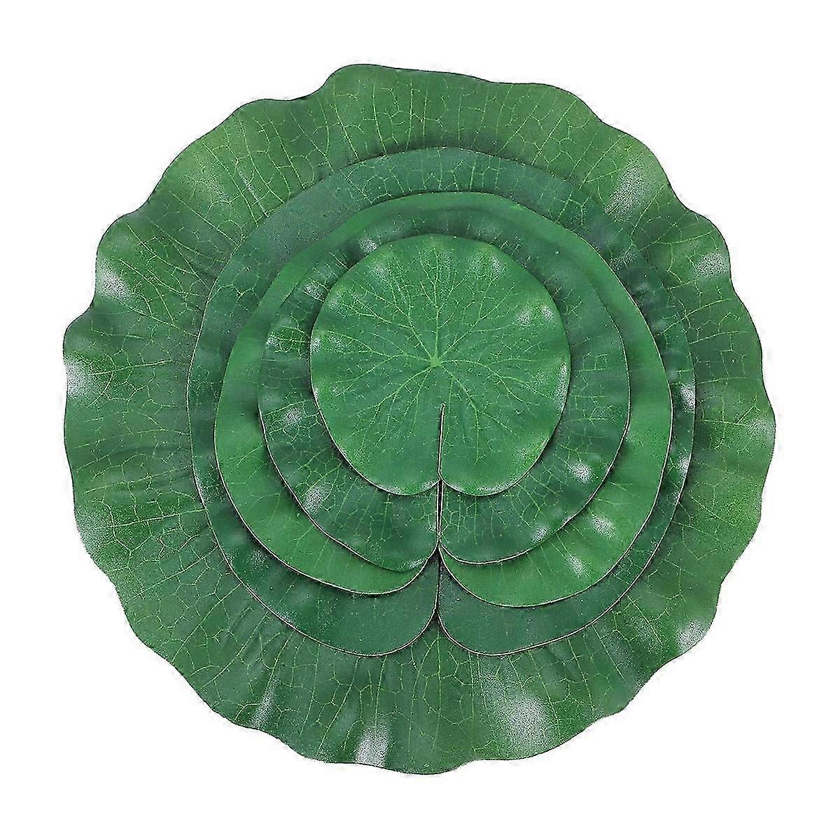 10 Pieces 5 Kinds Artificial Floating Foam Lotus Leaves Lily Pads Artificial Foliage Pond Decor for