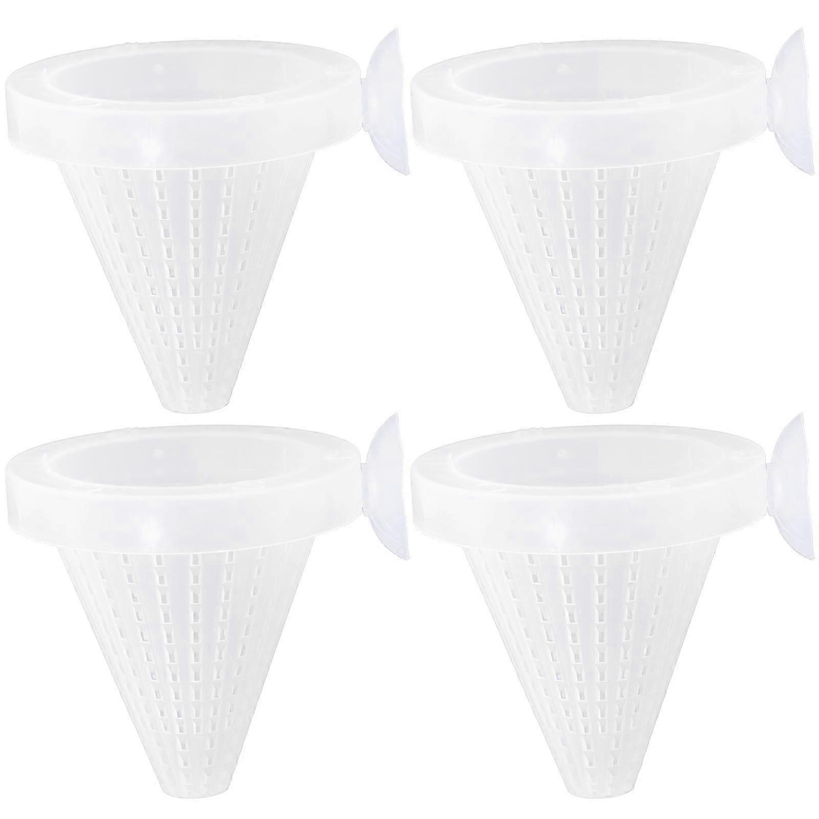 4Pcs Red Bug Feeding Cup Pet Feeder Cone Nematode Feeder Random Sucker Color