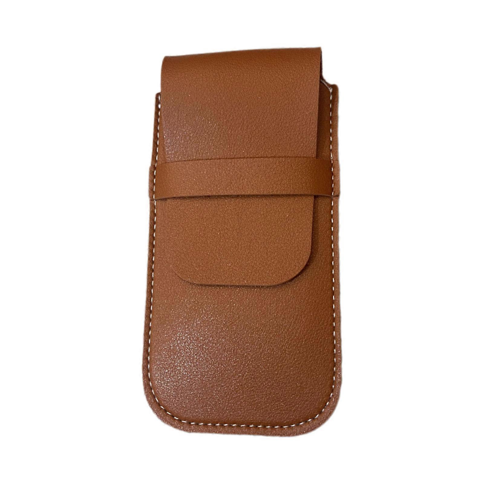 Fashionable Travel Watch Storage Case PU Leather Bag with Multiple Compartments for Display Organization Home Use Light Brown