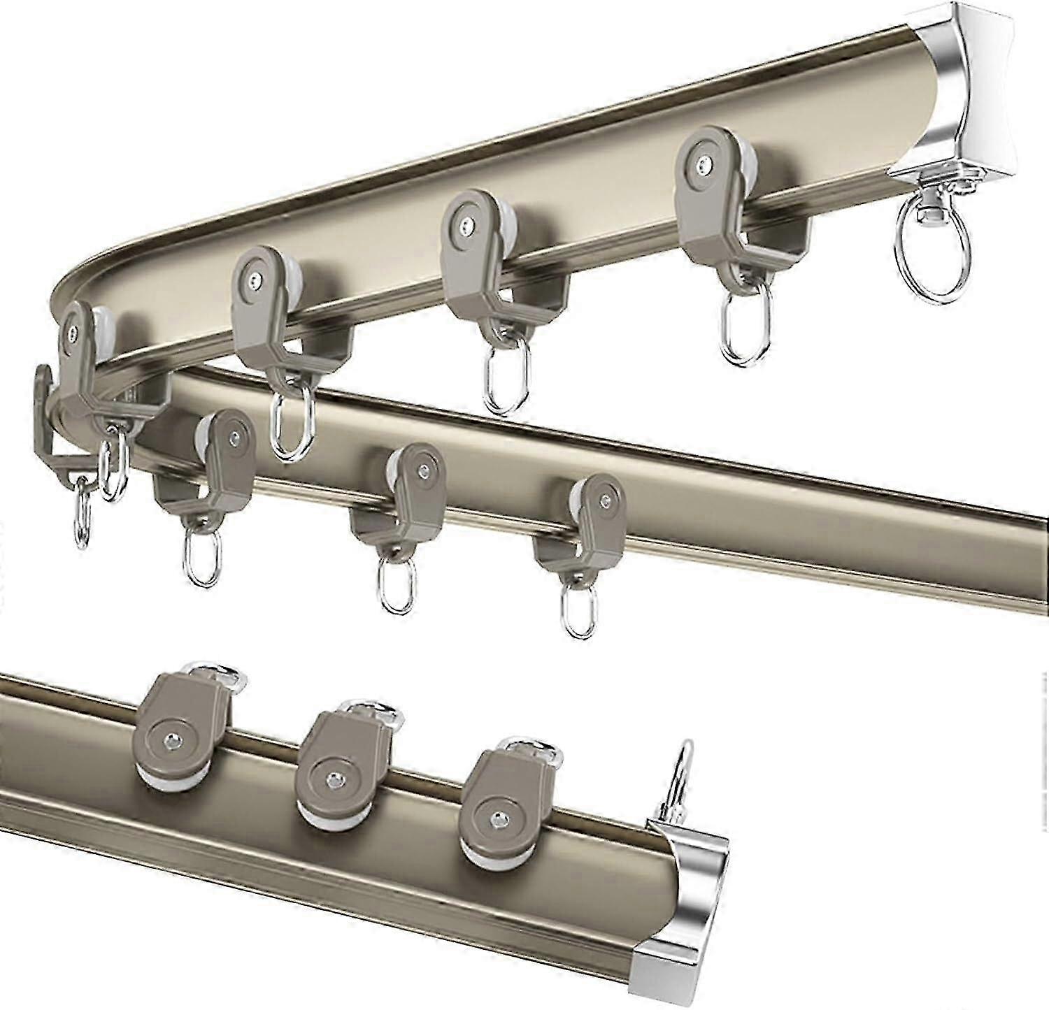 Installation de rail de plafond incurvé avec rail mural et rail en forme de L, y compris les accessoires de rail de rail (2,4 m/8 pi)