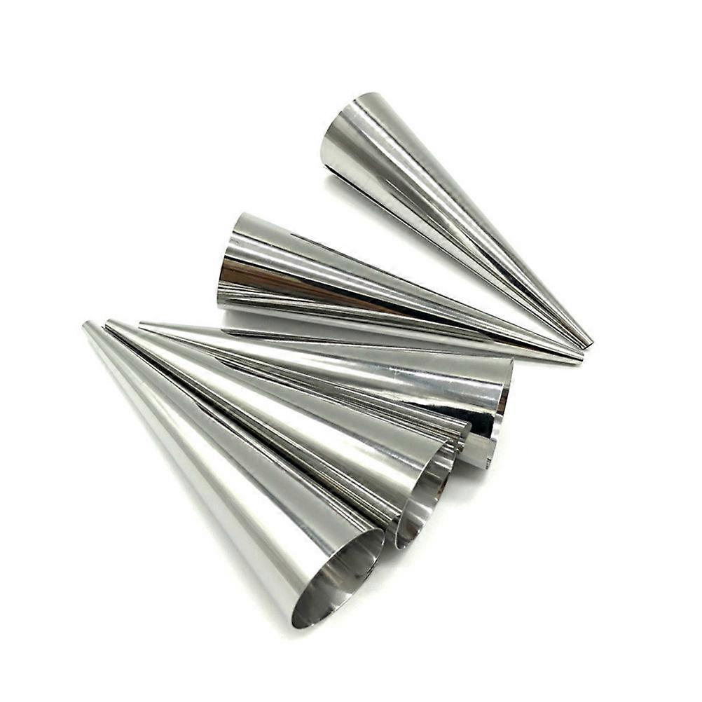Stainless Steel Croissant Maker Pastry Cream Horn Molds Conical Tube Baking 16Pcs Silver