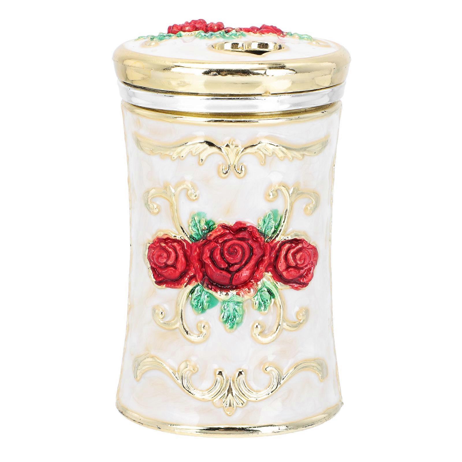 Golden Plastic Toothpick Holder with Rotary Button for Easy Storage Ideal for Parties and Home Use