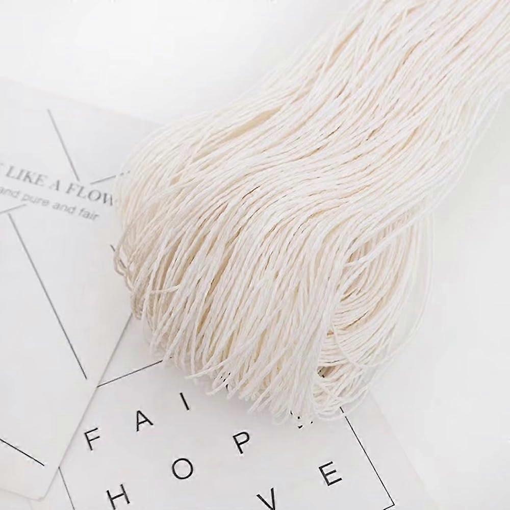 Crochet Raffia Ribbon for DIY Crafts Gift Packaging Wedding Decor, White