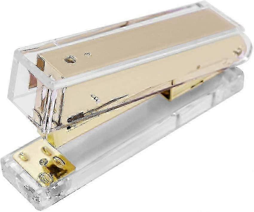 Clear Gold Acrylic Stapler Desktop Accessory for Standard Staples