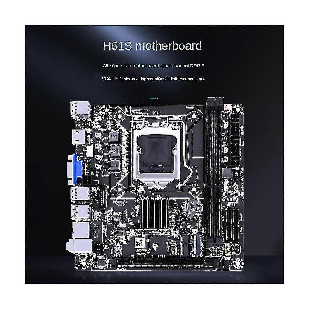 H61S (H61) A1155 DDR3 Itx Mboard + i3 2120 CPU + 2 x 4 g DDR3 1600 MHz RAM + Fett + SATA Kabel