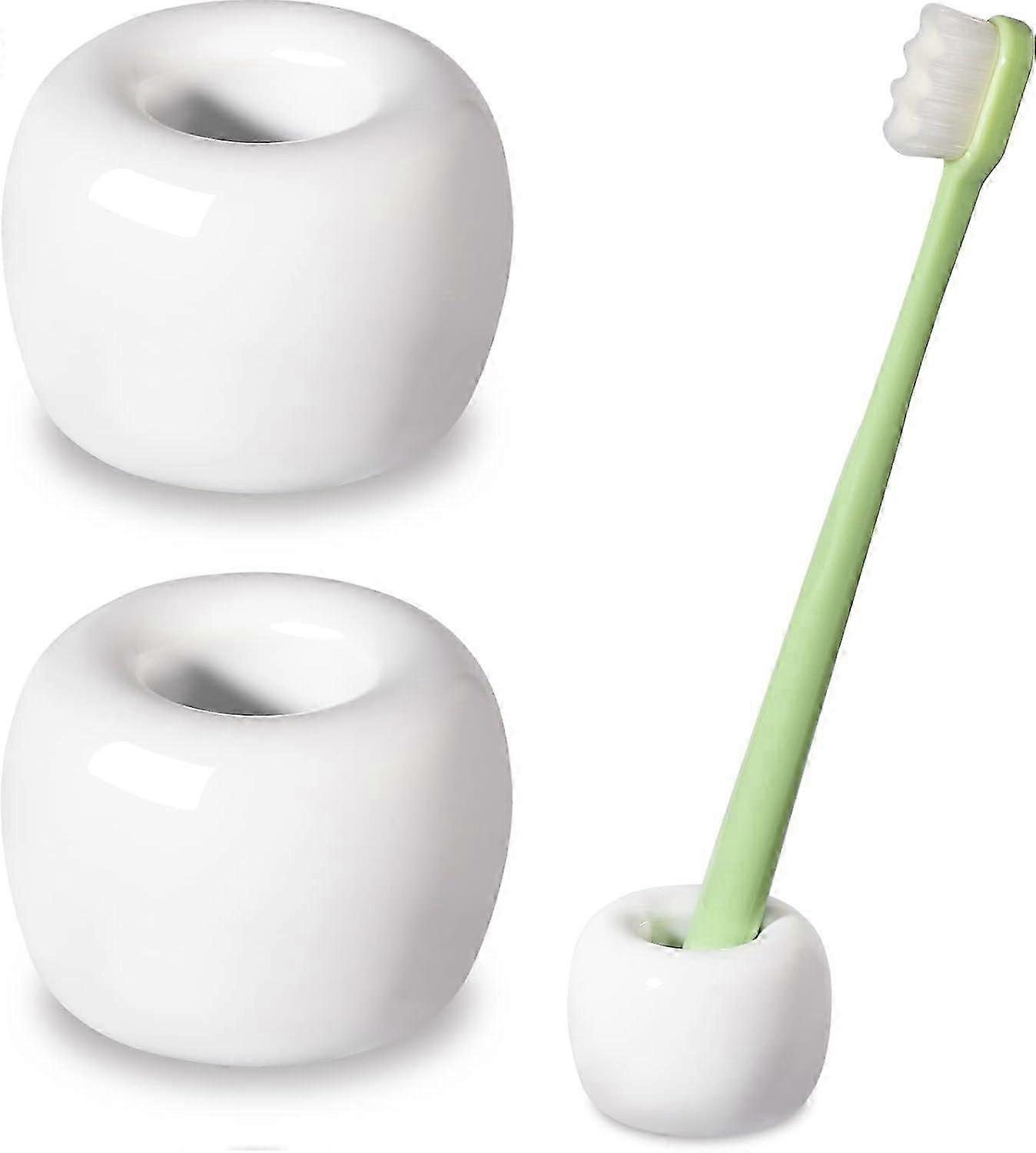 Modern Mini Ceramic Toothbrush Holder Stand Set for Bathroom Countertops