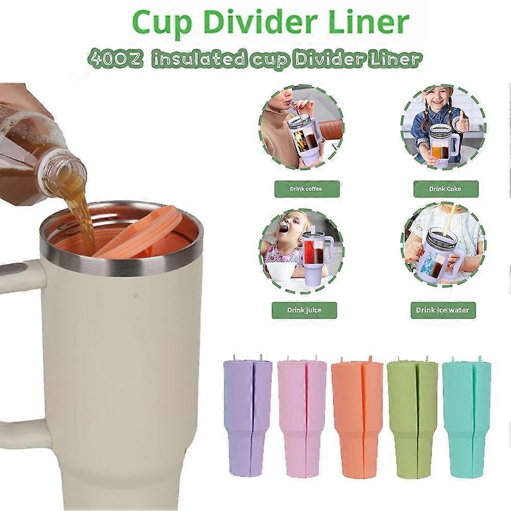 Purple (A) $for Stanley Cup Accessories 40oz Insulated Cup Silicone Ice Cup Liner Divider Cup Beverage Divider Cup Set