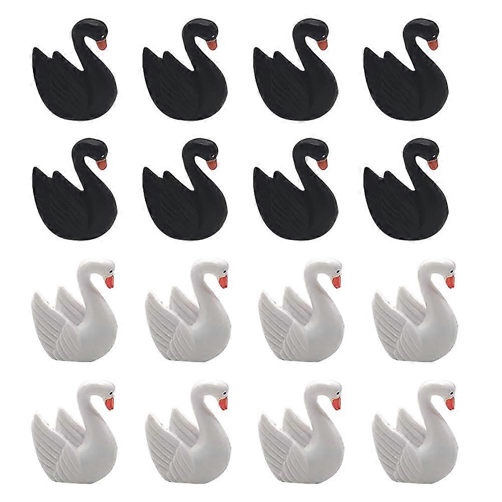 Resin Swan Model Swan Shape Statue Set Home Decor present For Families 2.5x2x0.1cm 16Pcs
