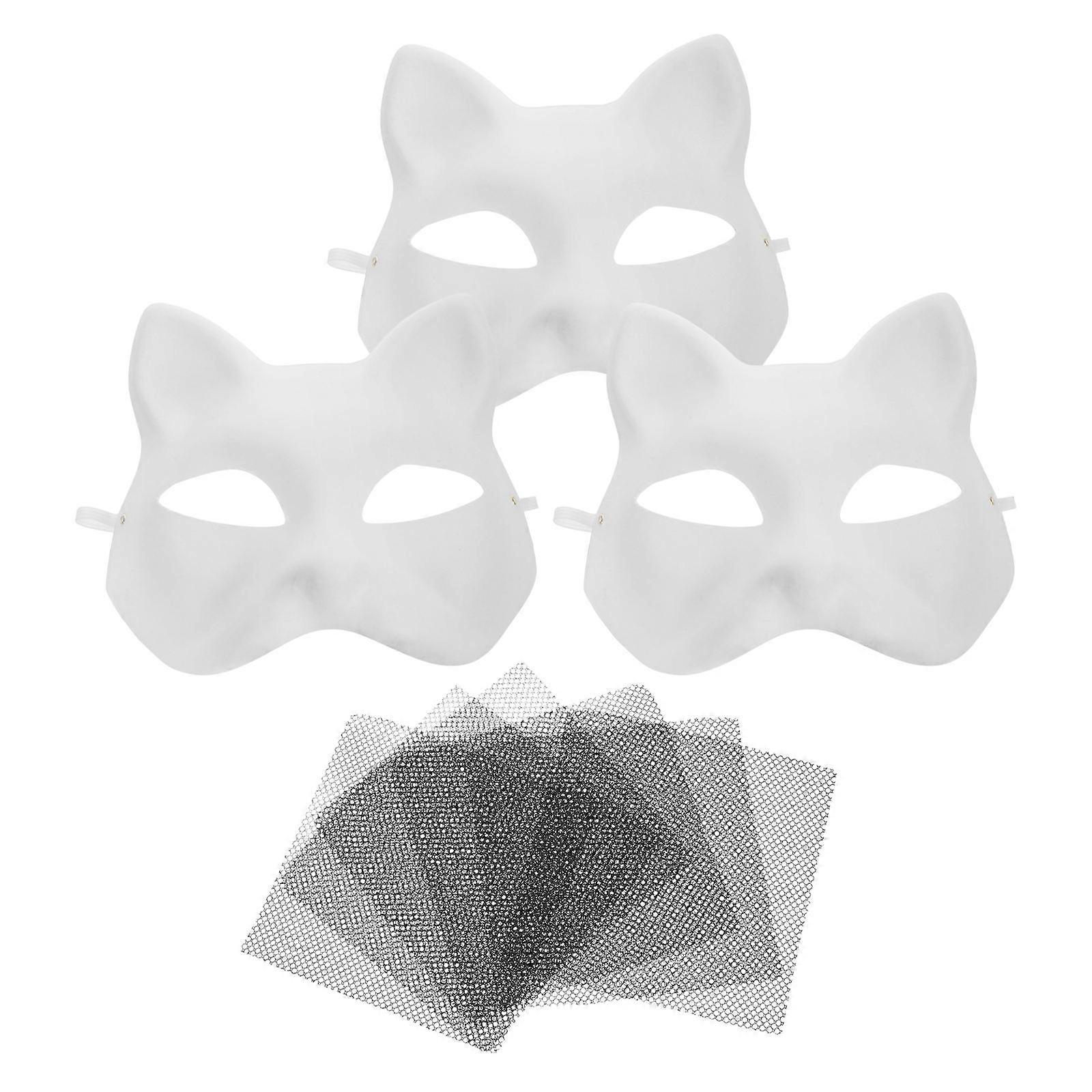 Decorative Masks Cat Face Mask For Masquerades Diy Sets Unpainted