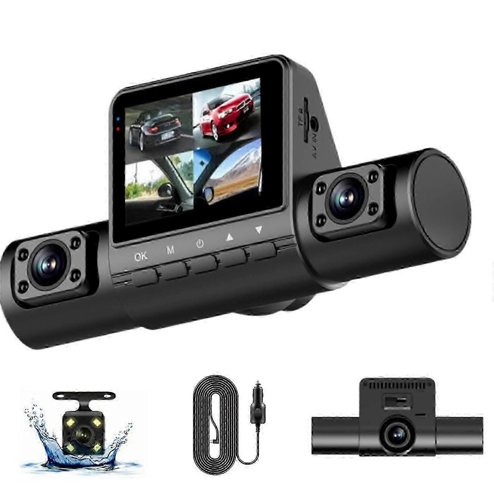 4 Channel Dash Cam Front Rear Left Right 1080P Dash Camera For Cars Dashcam 4 Way Car Camera With IR Night Vision Loop Recording Motion Detection Flye