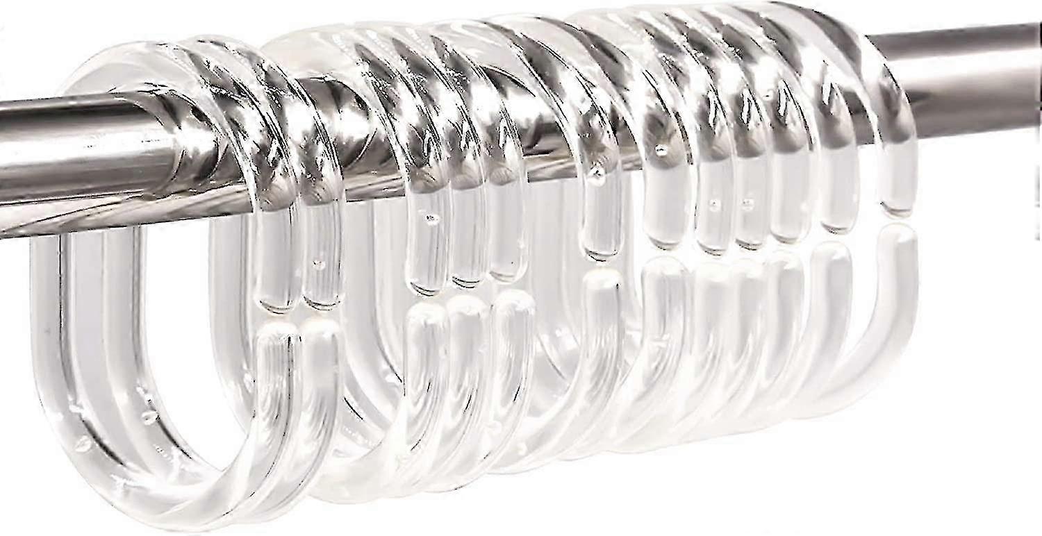 24 قطعة حلقات ستارة دش بلاستيكية واضحة - هوك شماعات كليب انزلاق لقضيب نافذة دش الحمام