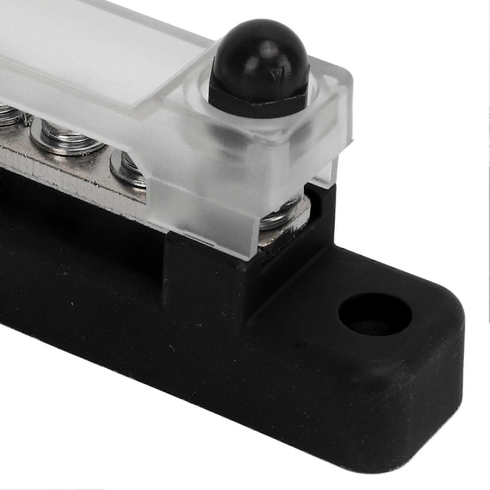 6 Terminal Bus Bar with Cover 48V 150A 2 Studs Power Distribution Block for Car Boat Marine Caravan RV Black
