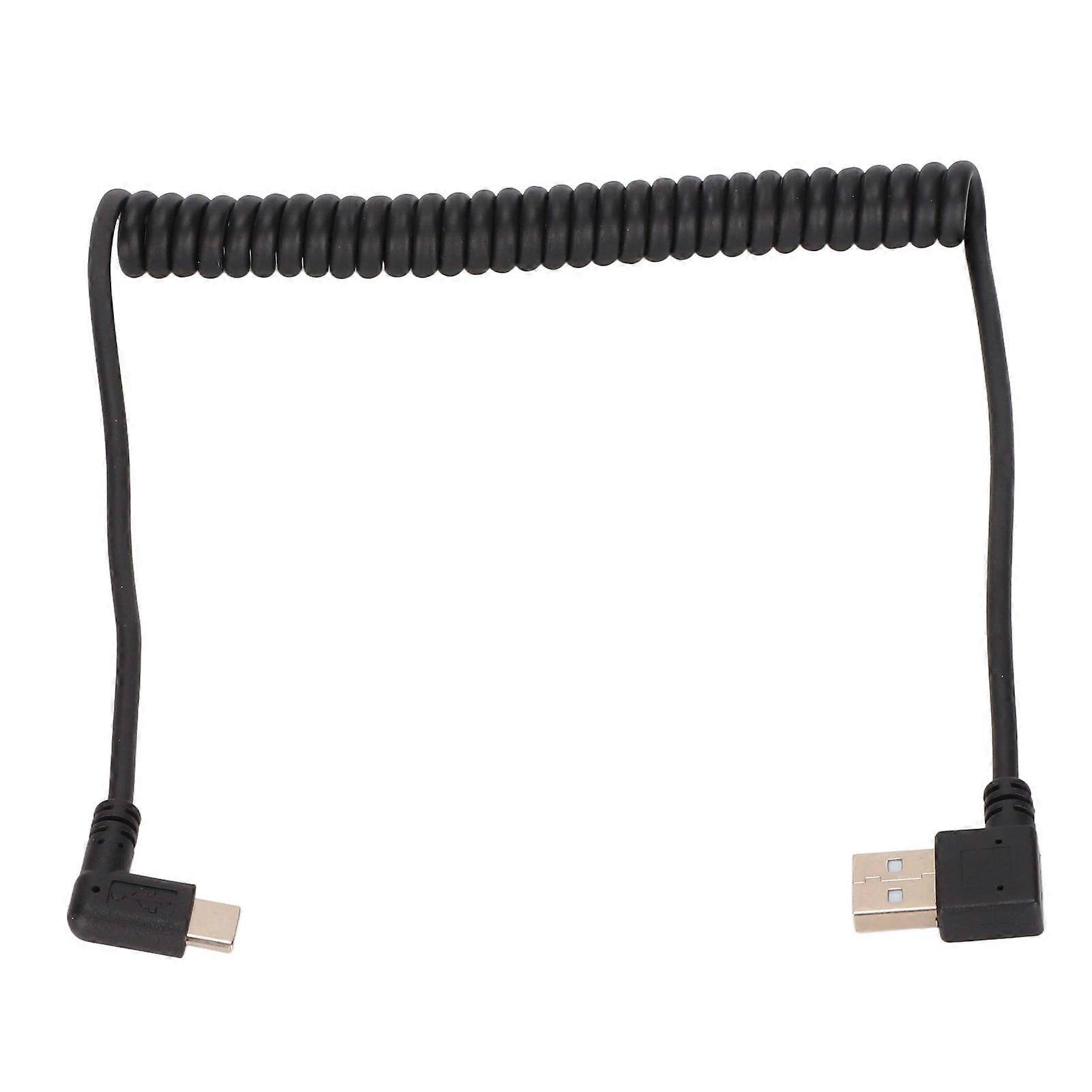 כבל סלילי ספירלה מסוג C ל-USB 2.0 כבל מאריך USB דק במיוחד במהירות 480Mbps לרכב