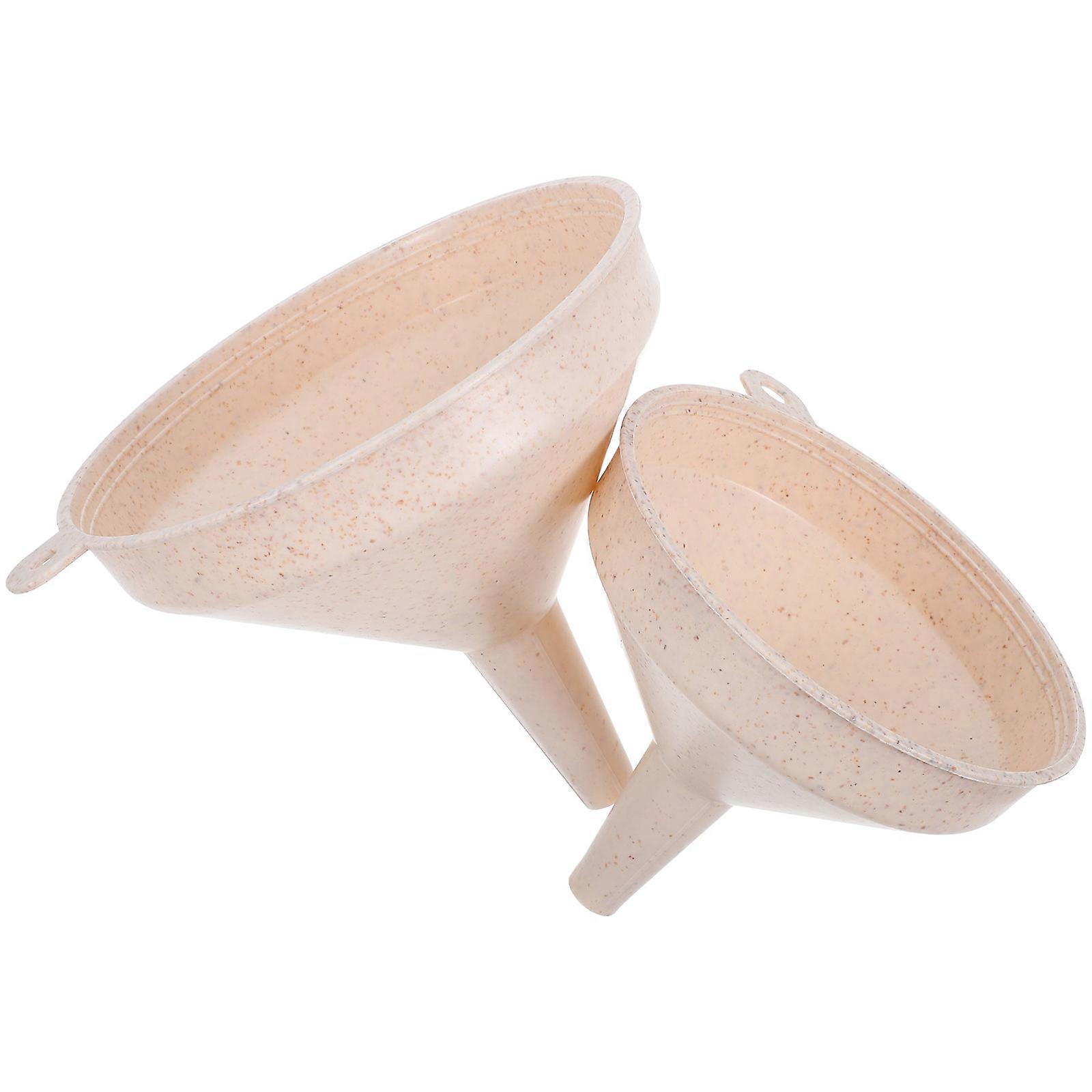 Round Mouth Funnel with Handle for Liquid Transfer in Cooking Tasks Home Users 2Pcs