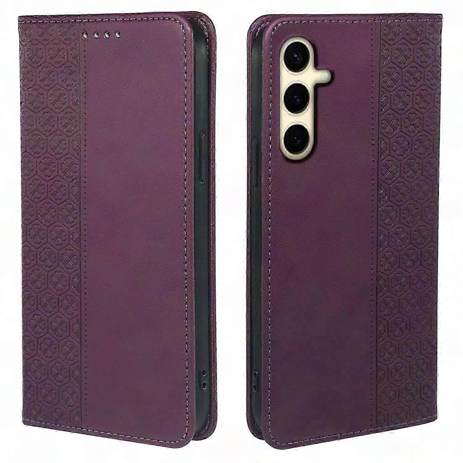 Magnetic Closure Leather Case for Galaxy A54 5G with Lucky Clover Pattern