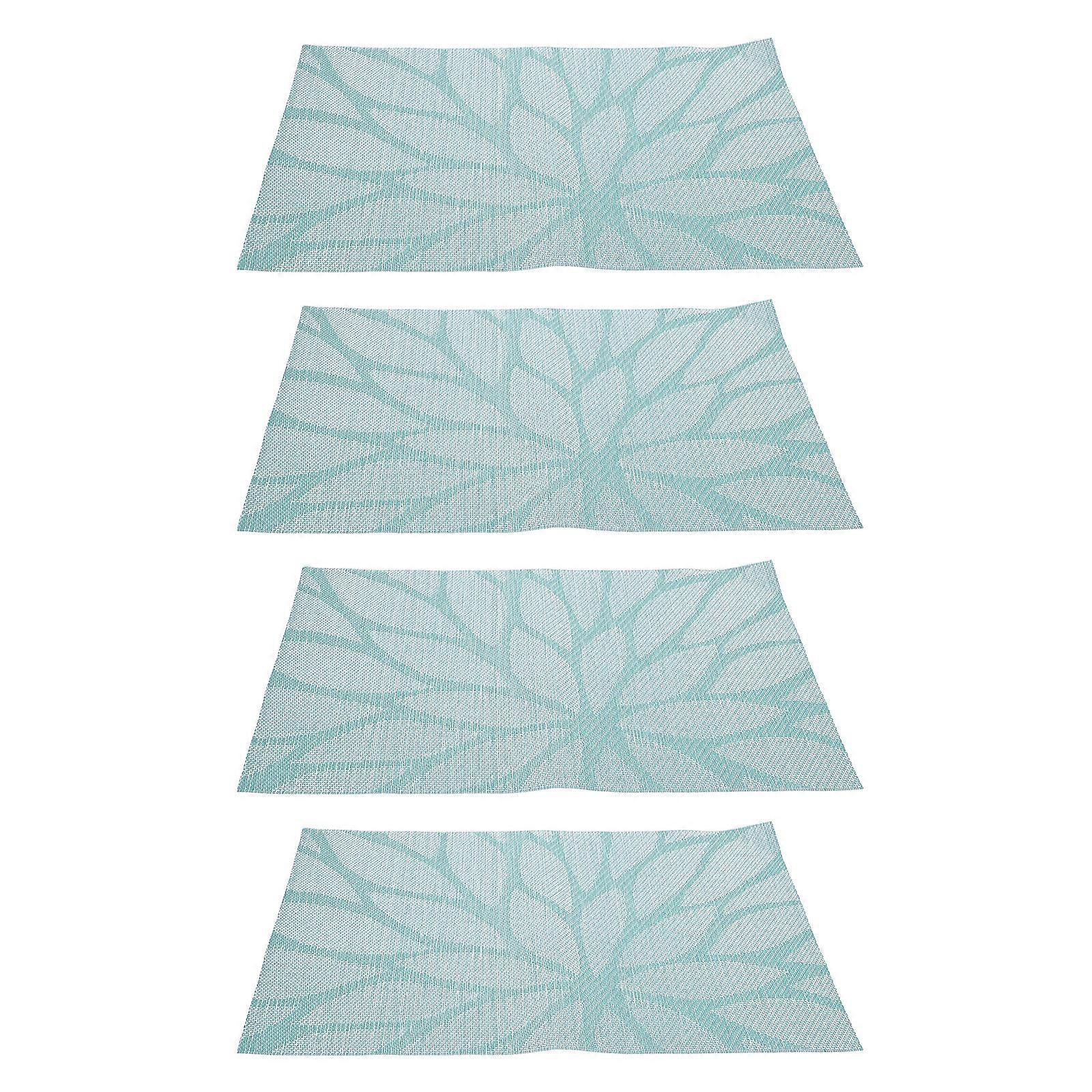 4pcs Decorative PVC Table Mats for Dining Table – Heat Insulating, Lightweight, Easy to Clean, Elegant Design for Home and Restaurant Use – Light Blue