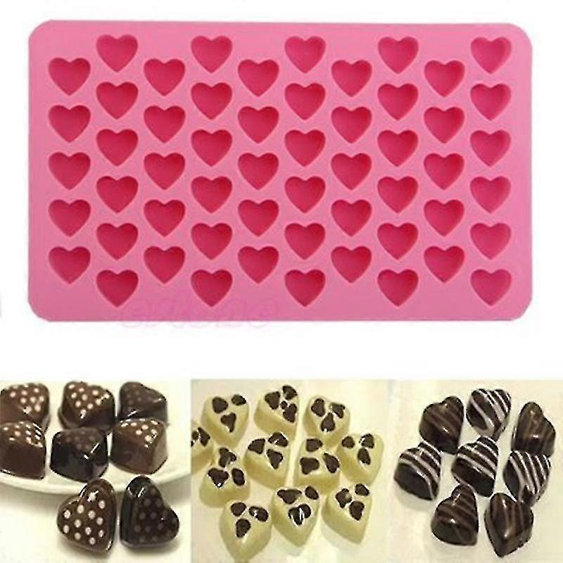 1pc New Silicone 55 Heart Cake Chocolate Ice Cube Soap Mold Tray Cookies Baking