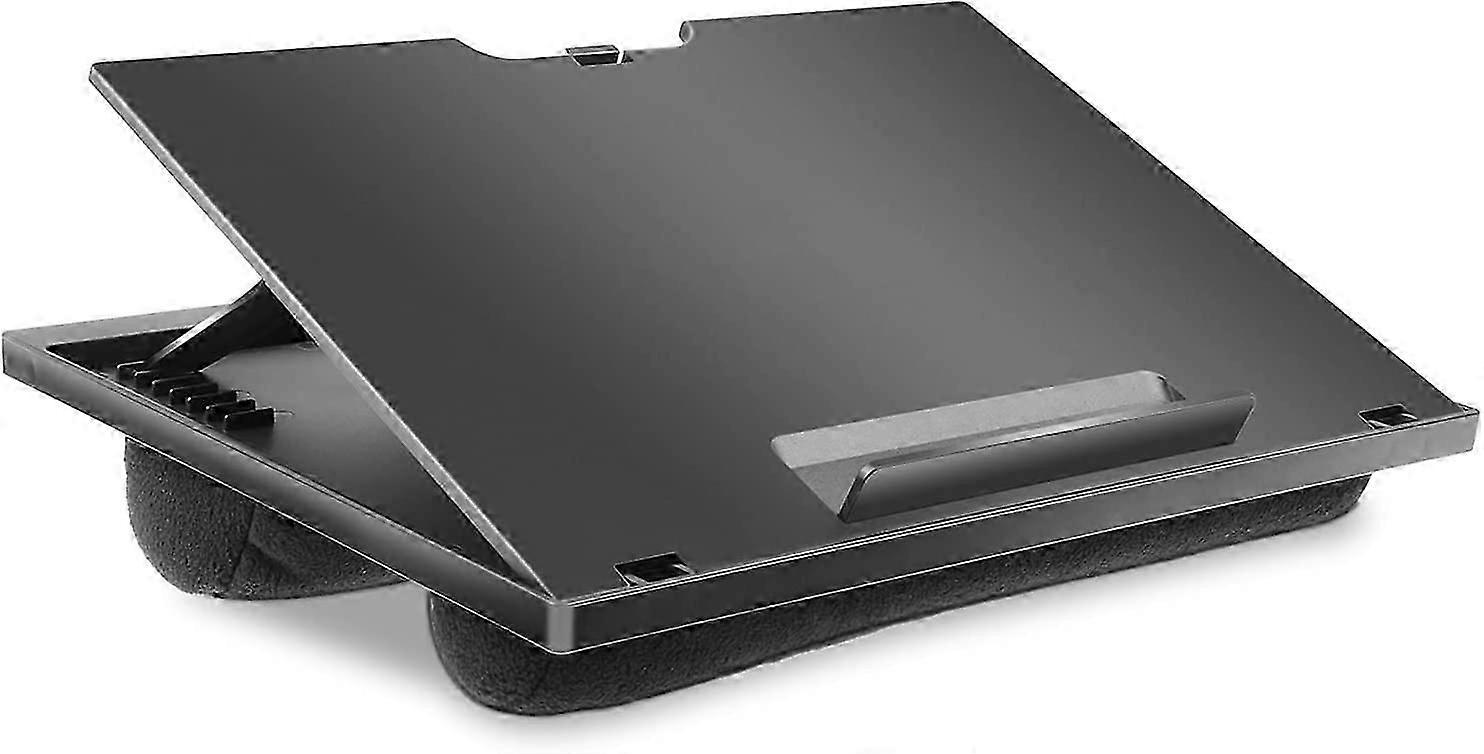 Soporte ajustable para computadora portátil con cojín: 8 posiciones de ángulo para trabajar y viajar, se adapta a dispositivos de hasta 15.6"
