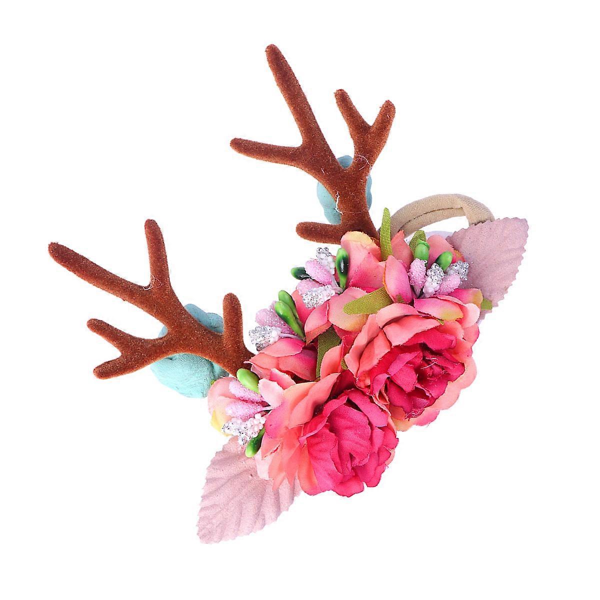 Lovely Reindeer Ears Headwear Nylon Material Decor Party Accessory 1Pack