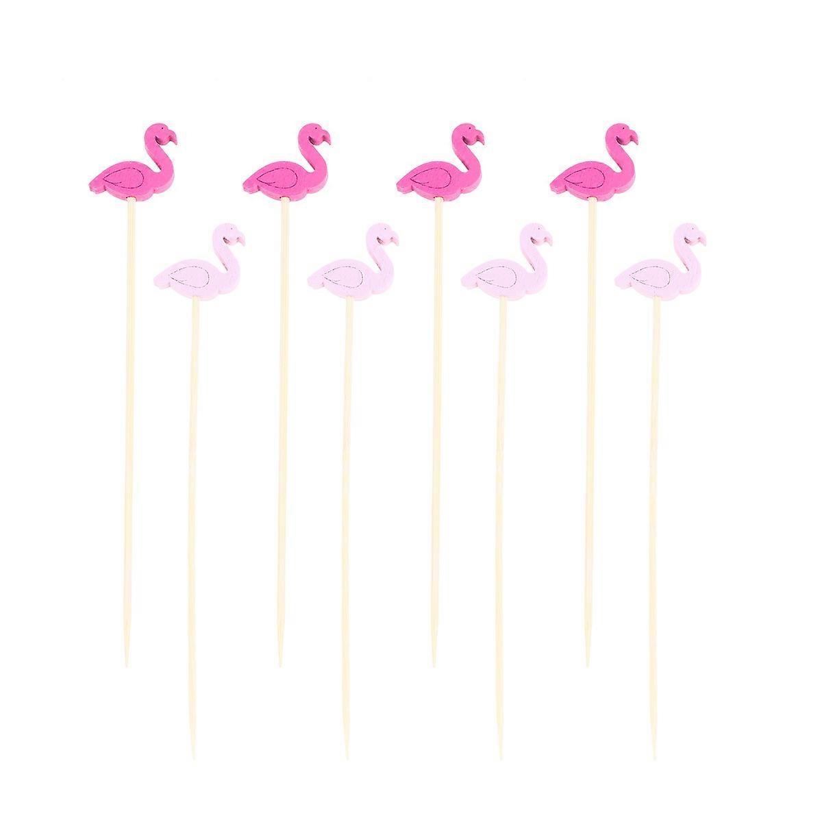 200Pcs Creative Flamingo Cocktail Picks for Appetizer Display with Assorted Colors and Elegant