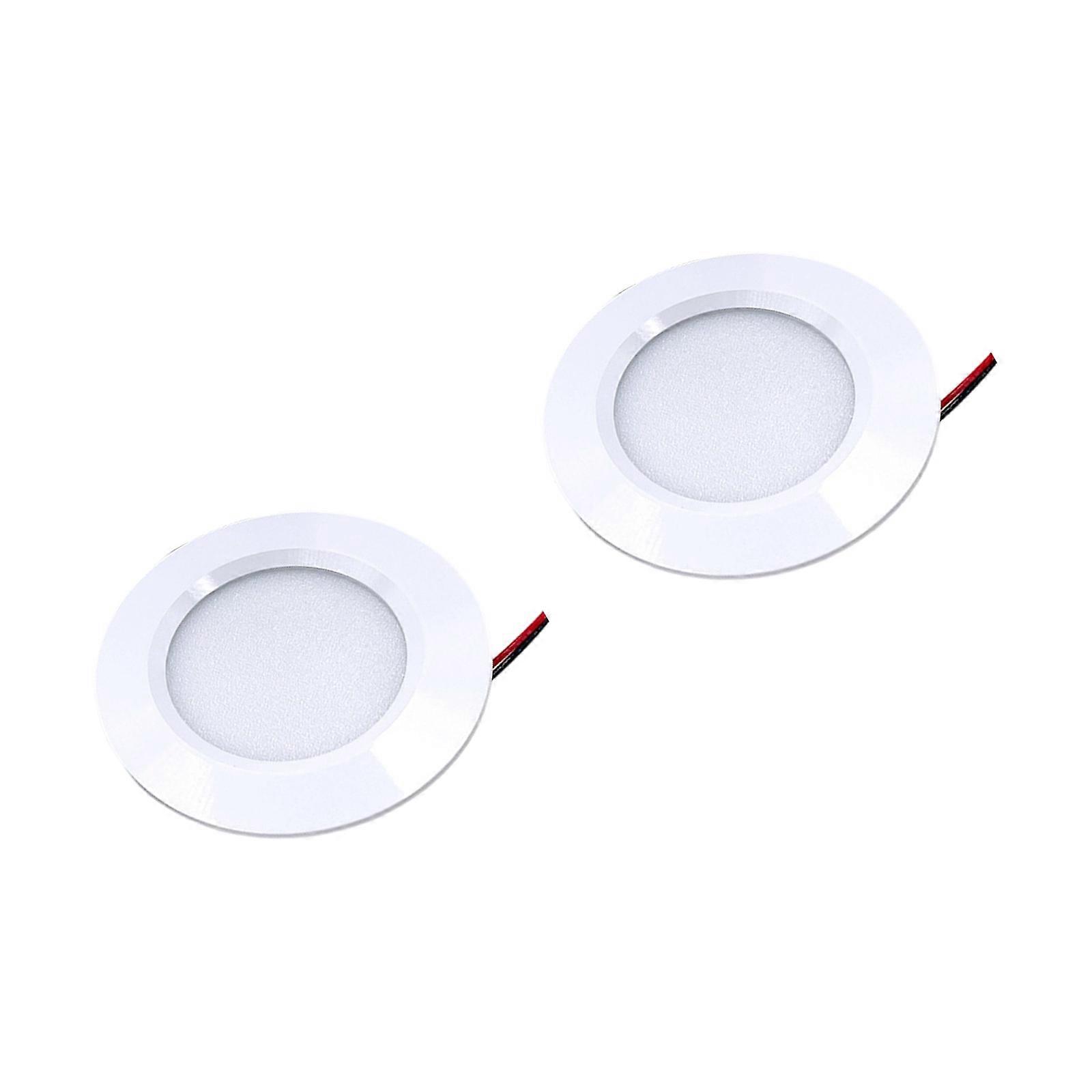 Pack of 2 Energy Efficient Recessed LED Cabinet Light 12V Aluminum Alloy Texture Under Cabinet Lighting for Cabinet  White