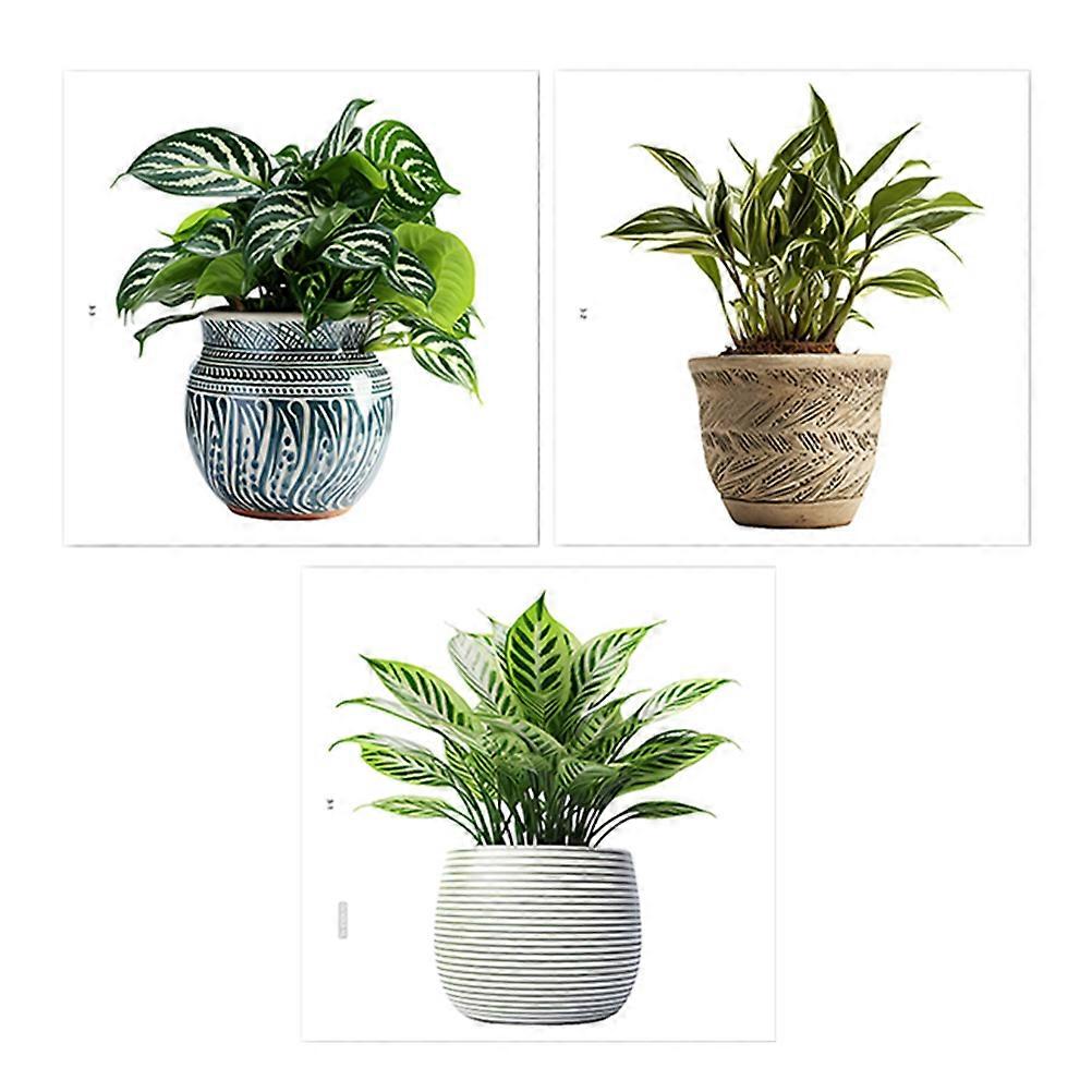 3 Sheets Potted Plant Window Clings   Creative Removable Wall Stickers for Home Decor, Static Cling, Easy Installation, Versatile Use on Windows and