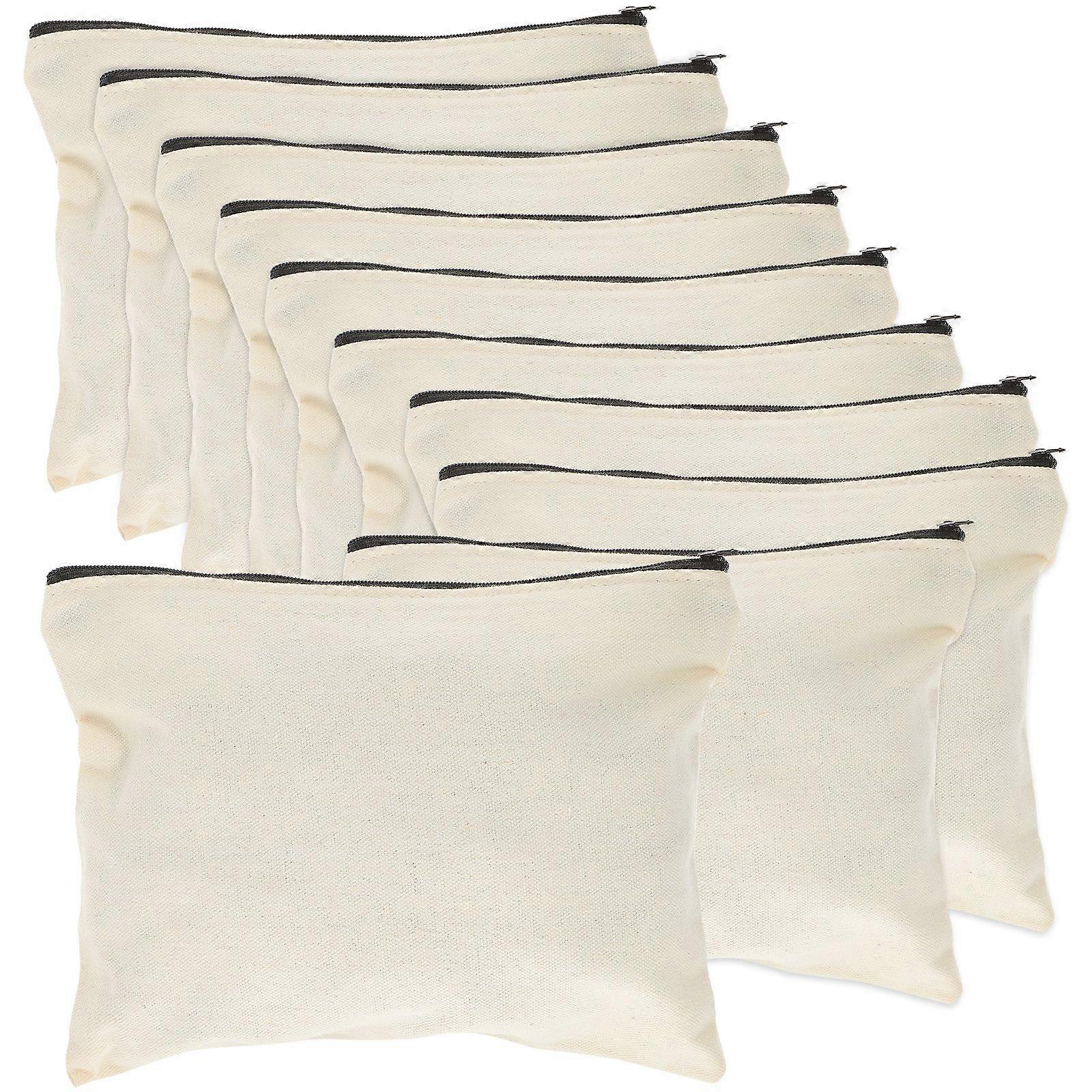 10pcs Canvas Tool Bag Zipper Tool Pouch Small Utility Tool Pouch Canvas Storage Bag