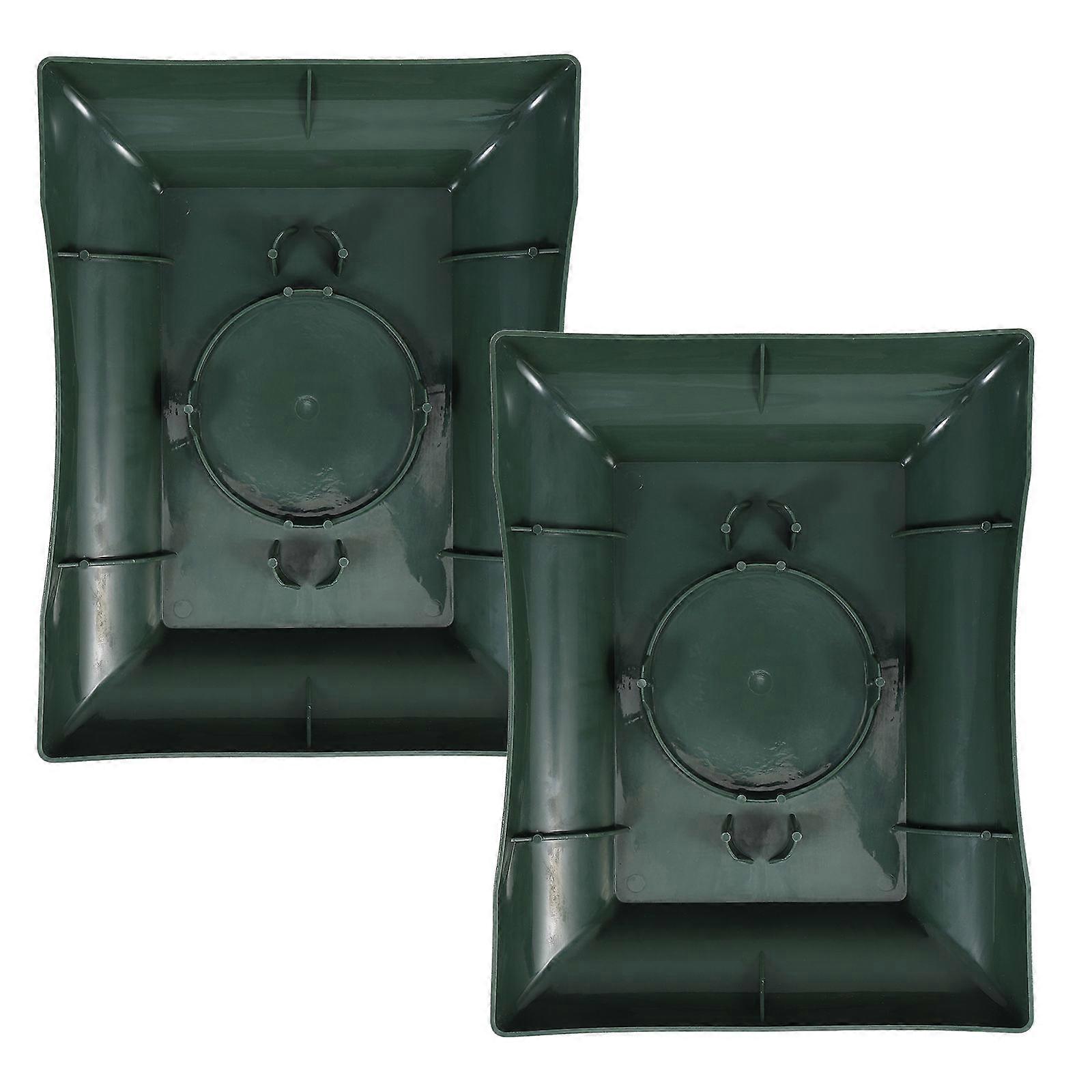 Floral Foam Tray for Flower Arrangement Crafts Made of Durable Plastic Green Portable and Versatile 2 Pieces