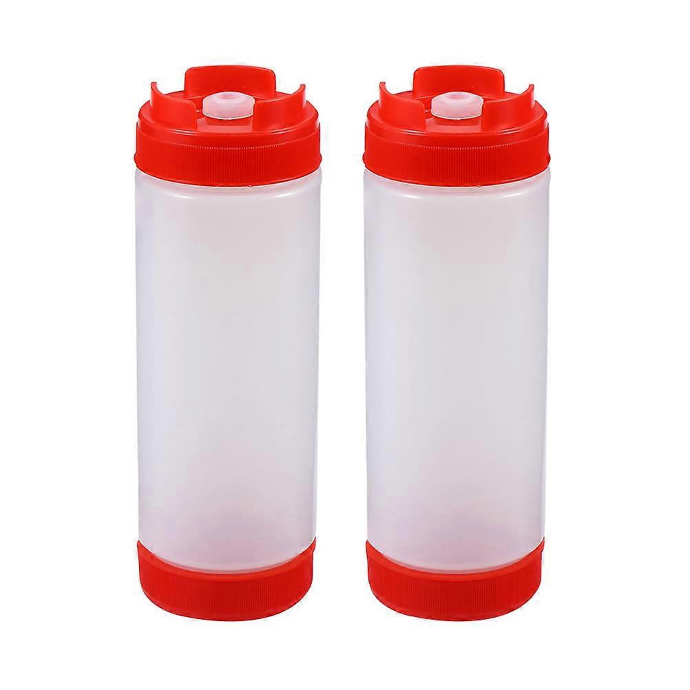 Red Squeeze Bottles for Ketchup and Condiments with Good Sealing Effect 2pcs