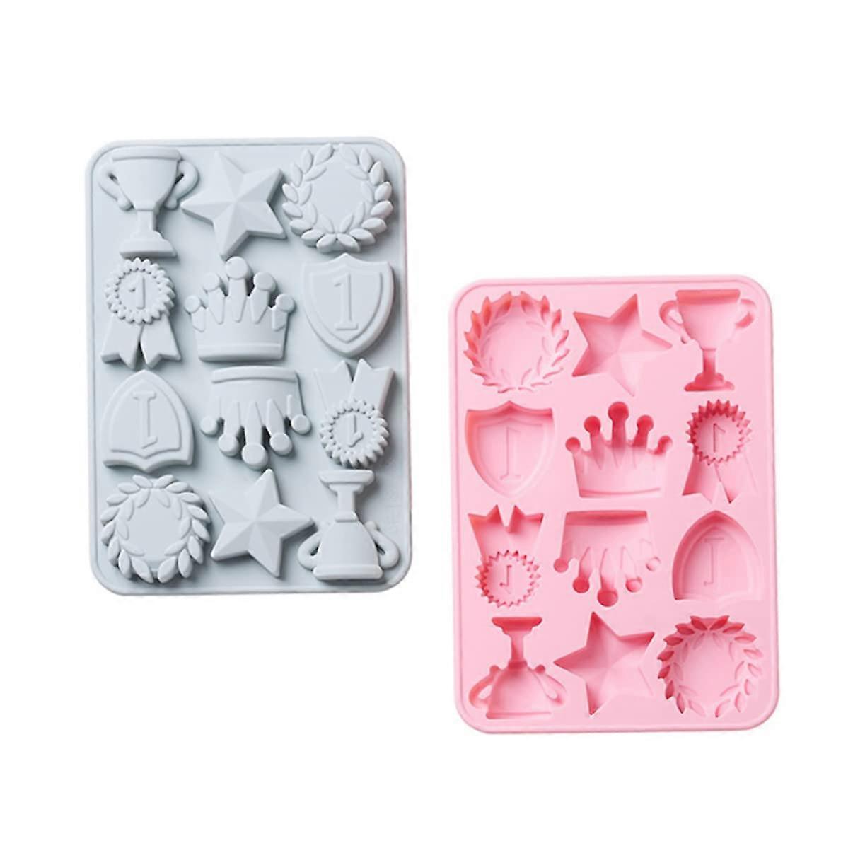 Krone Silicone Mold 2Piece Set –  for Fondant, Chocolate, and Ice Cubes – Ideal Baking and Decorating Tools for Creative Cakes and Sweets