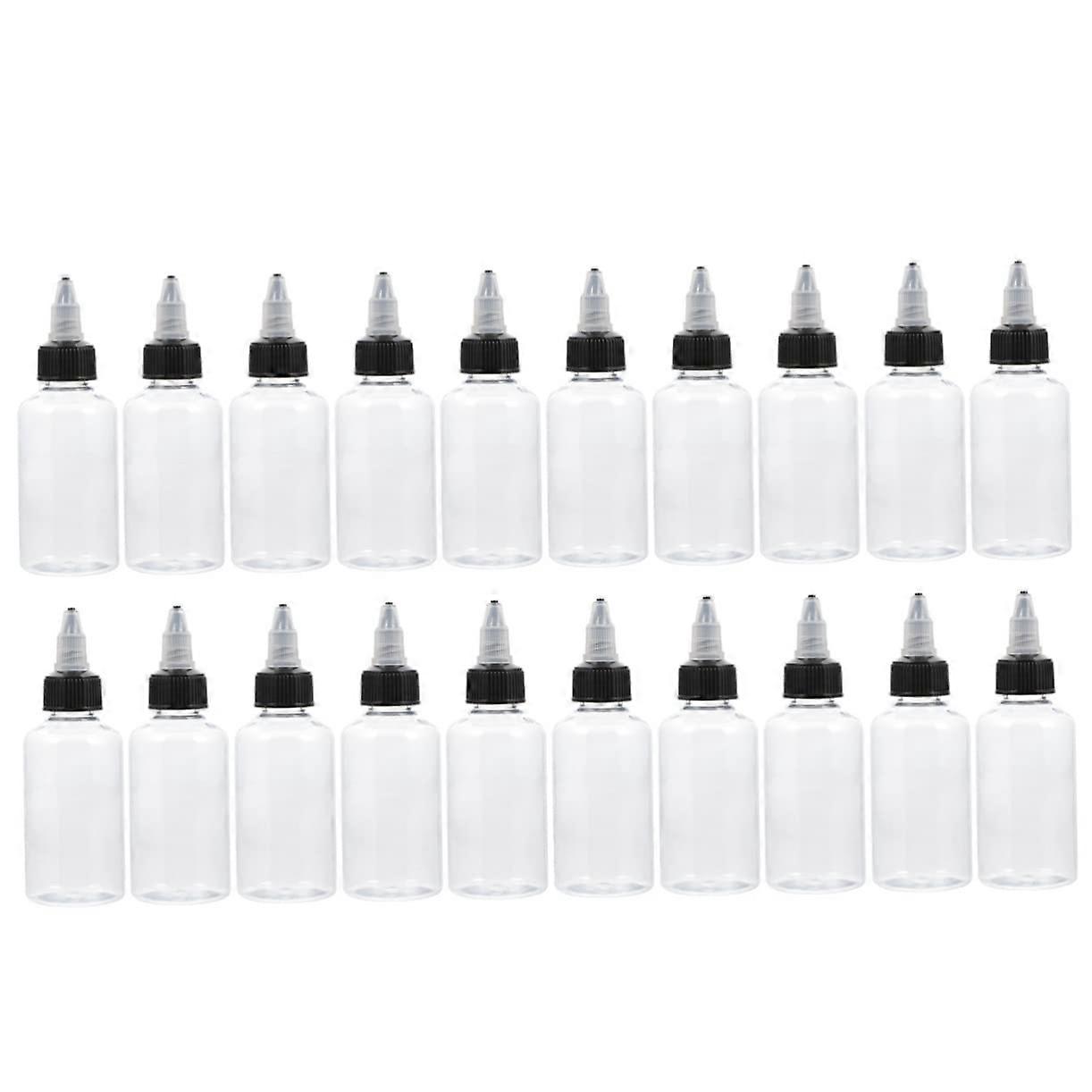 Transparent Squeeze Bottles 50 ml with Pointed Spout, Ideal Dosing Bottles for Colours and Reusable Plastic Bottles with Adjustable Flow