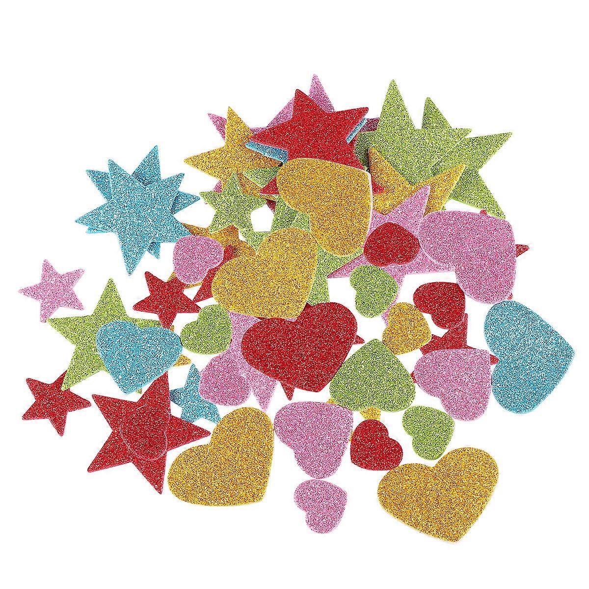 Creative Design DIY Wall Stickers Heart Shaped Mixed Color Decals for Smooth Surface Kindergarten Classroom 100Pcs