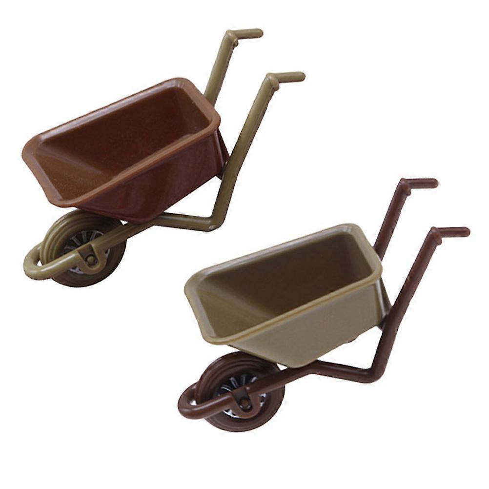 Mini Cart Models Mini Cart Model Garden Decor Plastic Realistic Shape Decoration 2Pcs