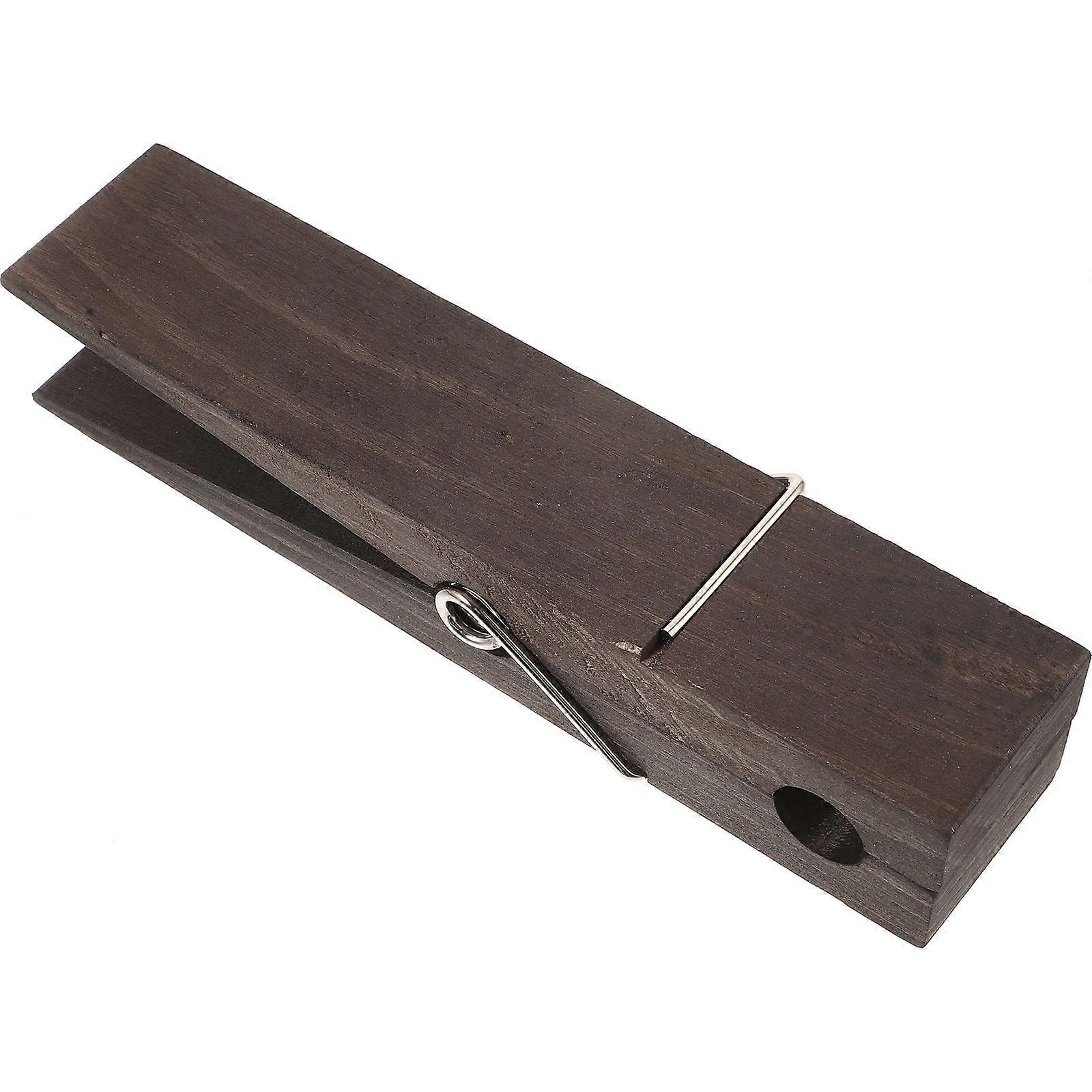 Wooden Jumbo Clothespin Towel Holder for Home Use Dark Brown Smooth Surface 1 Piece