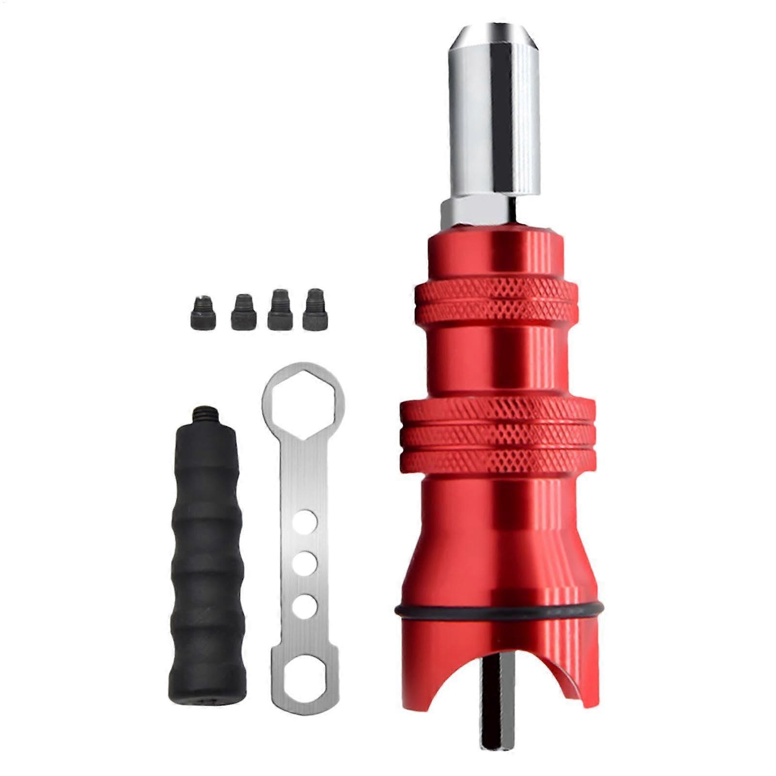 Rivet Nut Drill Adapter Kit - Cordless Rivet Nut Tool Attachment, 4-Head, Electric Rivet Gun, Drill Compatible