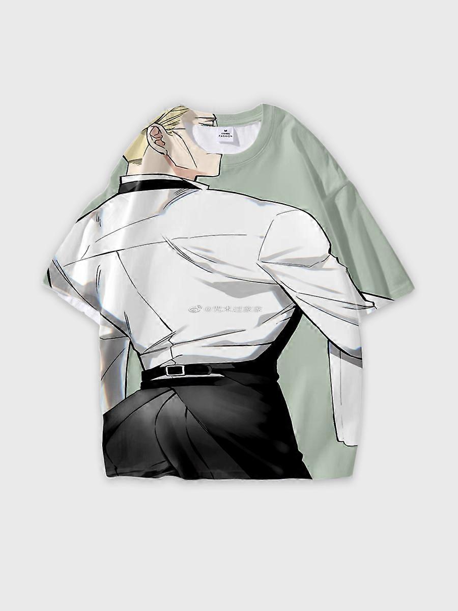 T-shirt round neck Character Pattern loose short sleeve P481