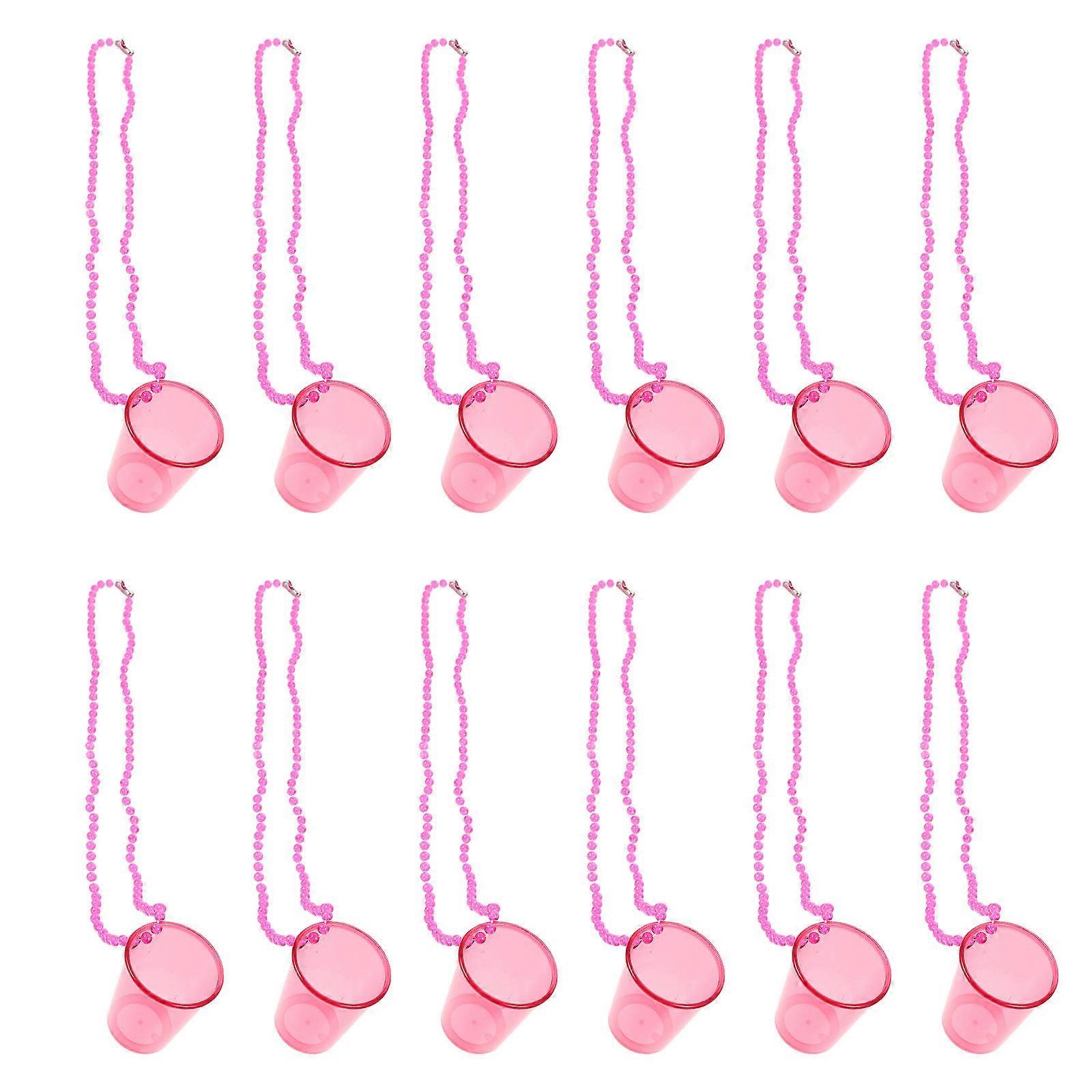 12 Pcs Rosy Beaded Necklace Shot Cups Made of Durable for Bachelorette Parties and Storage