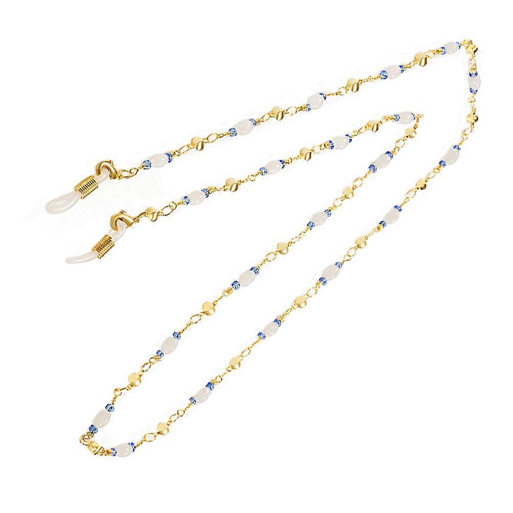 Eyeglass Straps Eyeglass Chain Beads Inlaid Eyewear Holder for Indoor Activities Golden 79x0.5x0.5cm Prevent Glasses from Falling 1Pack