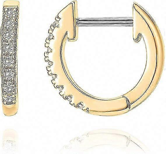 Gold Plated Cubic Zirconia Cuff Earrings Stud